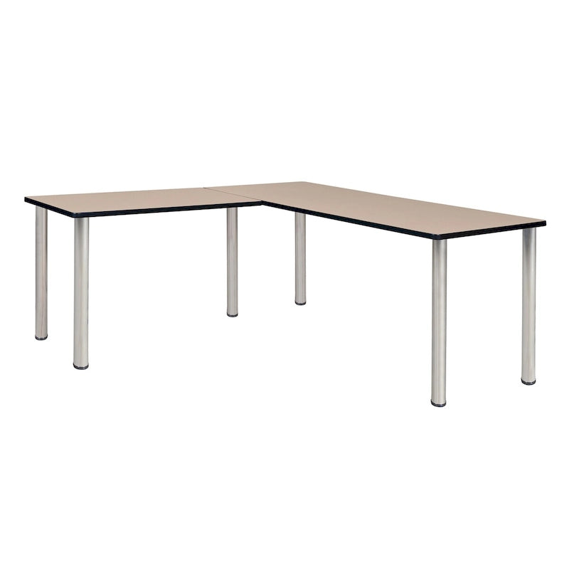 Scrivania angolare a L multicolore – 168 cm con ritorno da 107 cm, uso singolo