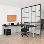 Scrivania angolare a L multicolore – 168 cm con ritorno da 107 cm, uso singolo