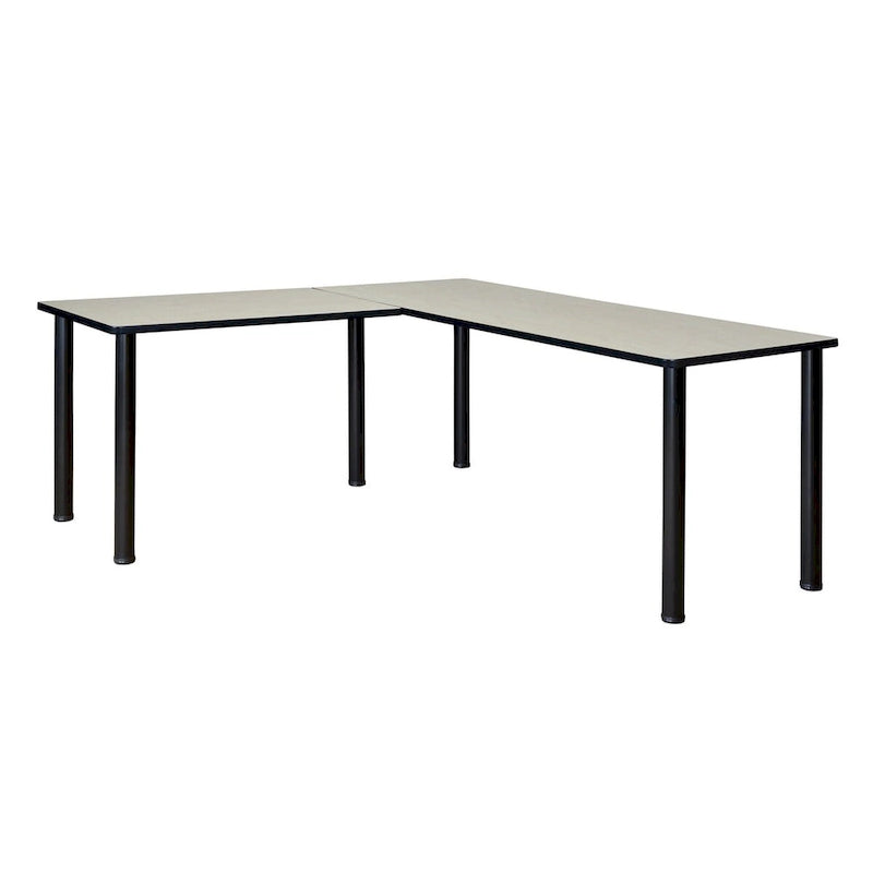 Scrivania angolare a L multicolore – 168 cm con ritorno da 107 cm, uso singolo