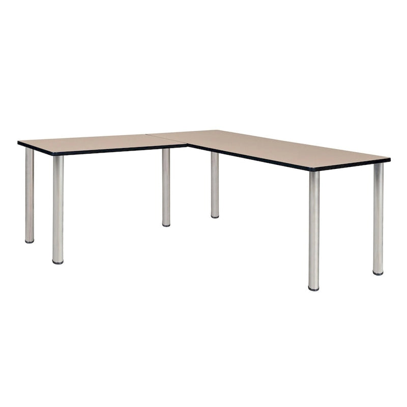 Scrivania angolare a L multicolore – 168 cm con ritorno da 107 cm, uso singolo