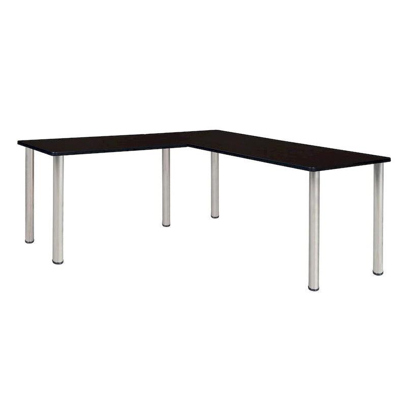 Scrivania angolare a L multicolore – 168 cm con ritorno da 107 cm, uso singolo