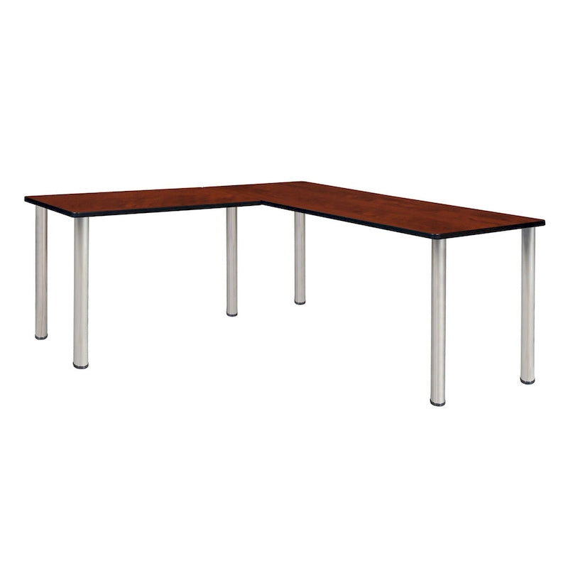 Scrivania angolare a L multicolore – 168 cm con ritorno da 107 cm, uso singolo