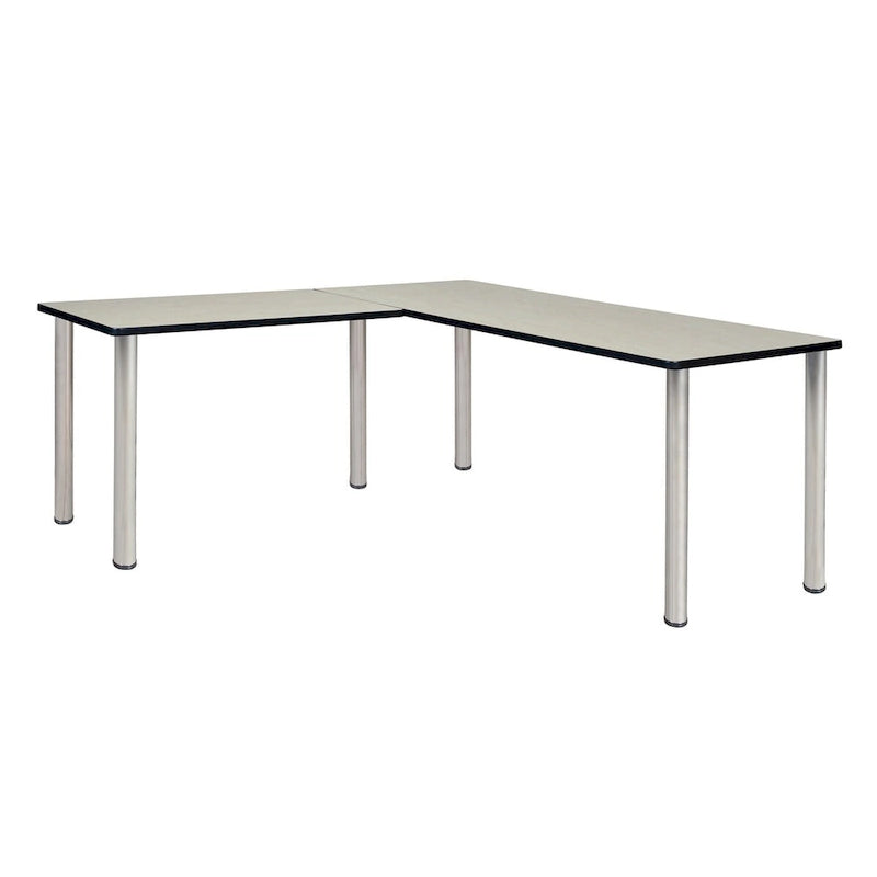Scrivania angolare a L multicolore – 168 cm con ritorno da 107 cm, uso singolo