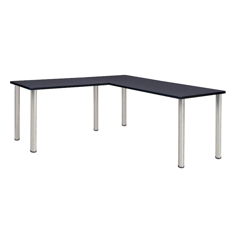 Scrivania angolare a L multicolore – 168 cm con ritorno da 107 cm, uso singolo