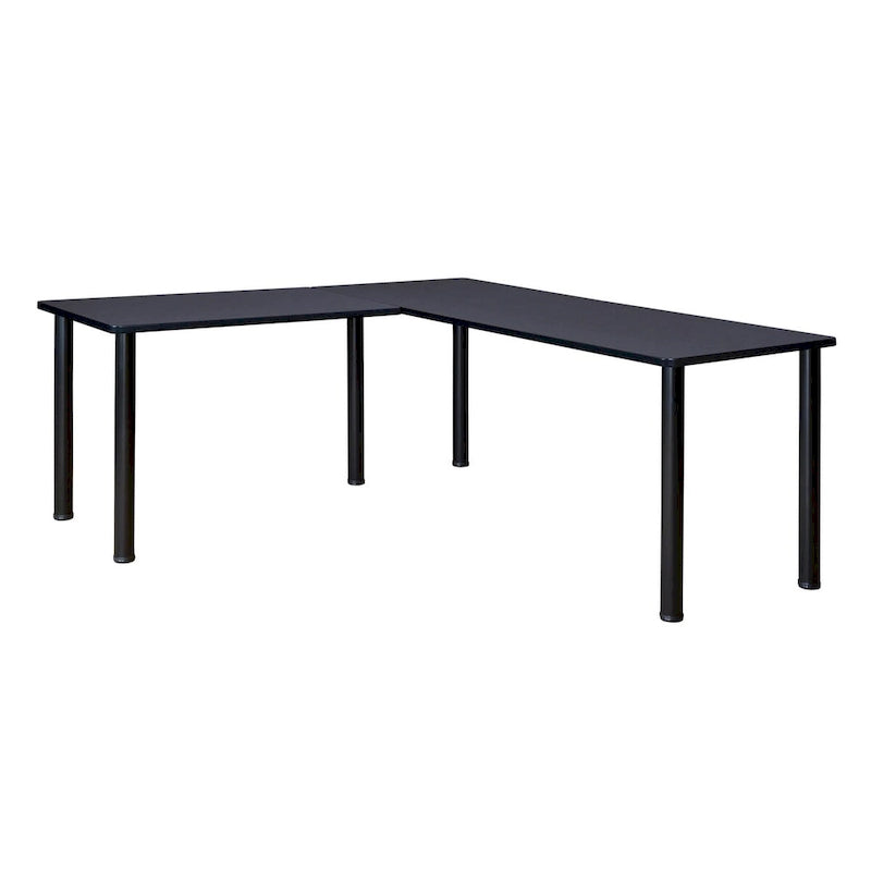 Scrivania angolare a L multicolore – 168 cm con ritorno da 107 cm, uso singolo