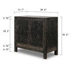 Credenza Nera Decapata a 2 Ante – Stile Country, Uso Singolo