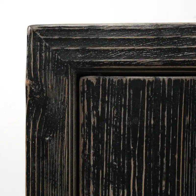 Credenza Nera Decapata a 2 Ante – Stile Country, Uso Singolo