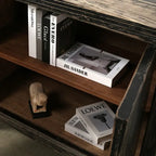 Credenza Nera Decapata a 2 Ante – Stile Country, Uso Singolo