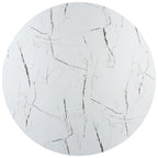 Tavolo da pranzo rotondo con base esagonale in canna di colore bianco/nero/naturale (4 posti)