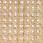Tavolo da pranzo rotondo con base esagonale in canna di colore bianco/nero/naturale (4 posti)