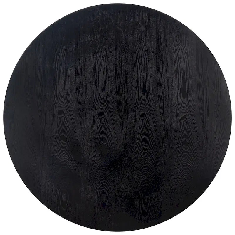 Tavolo da pranzo rotondo con base esagonale in canna di colore bianco/nero/naturale (4 posti)